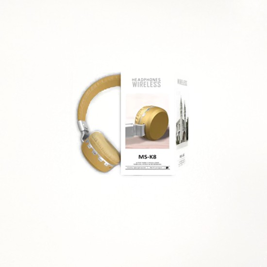 BLUETOOTH HEADPHONE WIRELESS MS-K8 GOLD